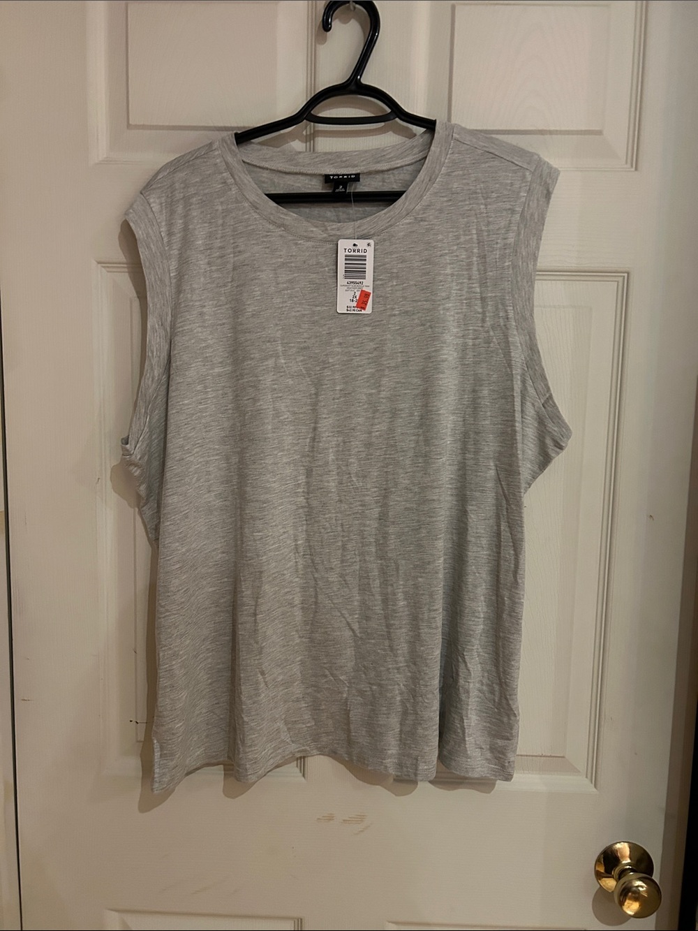 NWT Torrid Super Soft Slim Muscle Tank Heather Grey Size 2x